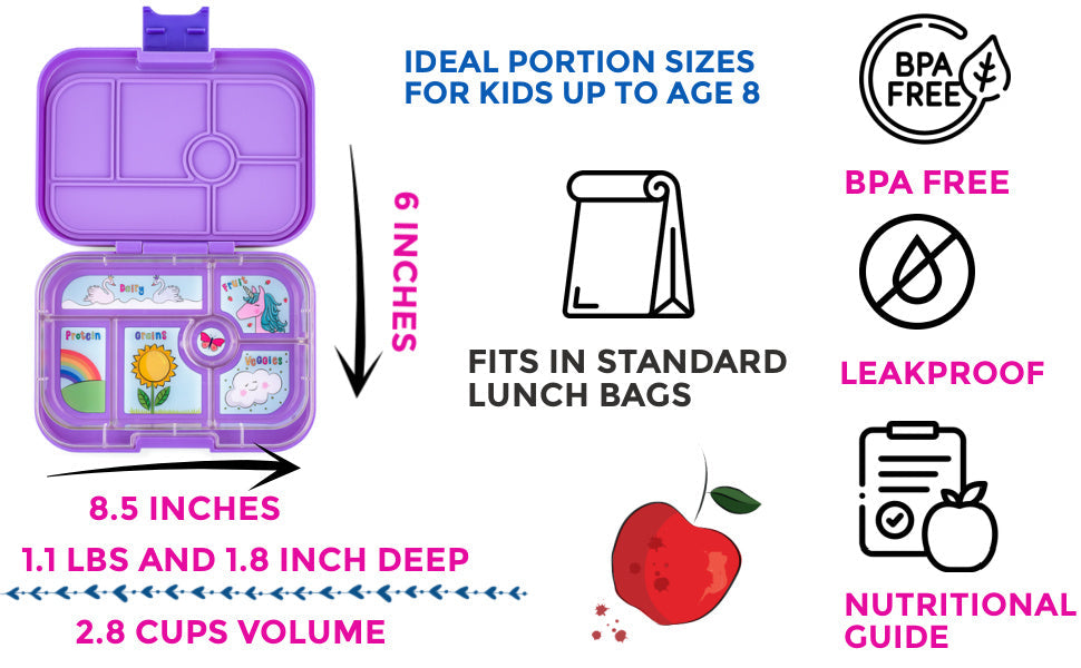 Yumbox Dreamy Purple- Leakproof Bento Lunch Box for Kids