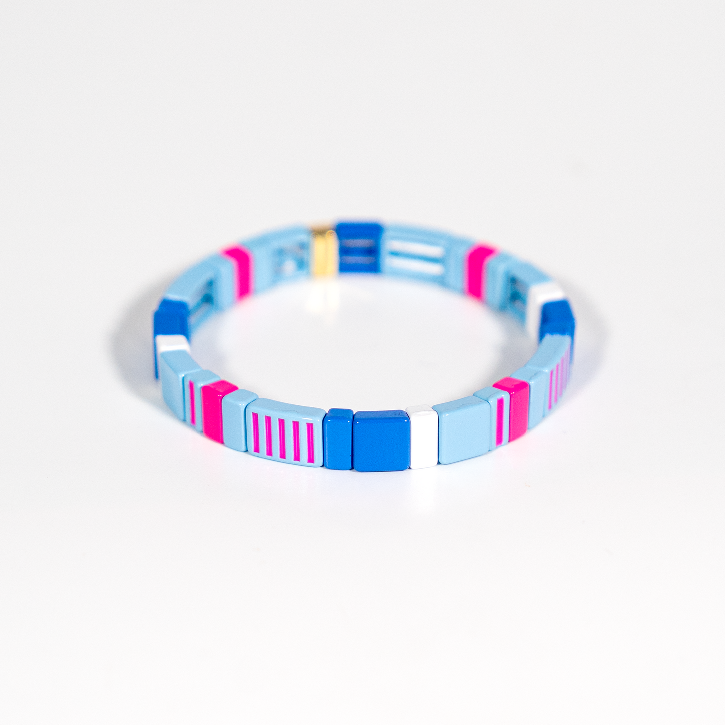 Candy Striped Enamel Bracelet | Blue