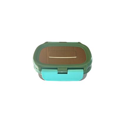 Veigo Small Stainless Steel Small Veg Box - Military Green + Aqua | Limited Edition