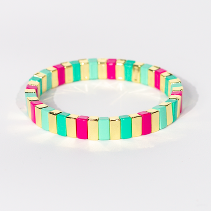 Classic Enamel Bracelet | Magenta & Mint