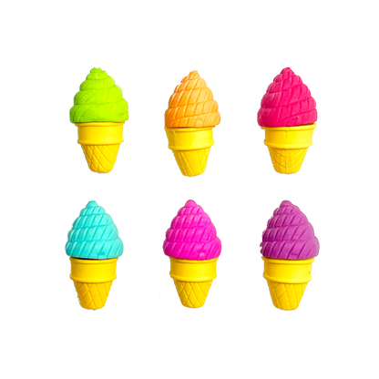 Petite Sweets Ice Cream Scented Erasers - Set of 6