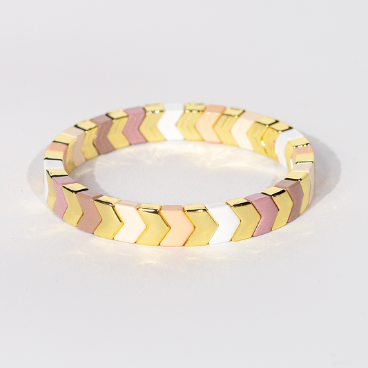 Amazonia Enamel Bracelet | Pastel Peach & Mauve