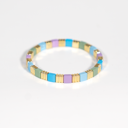 Groovy Enamel Bracelet | Lilac & Blue | Thin