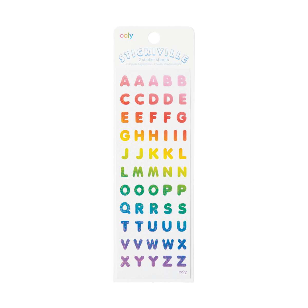 Stickiville Stickers: Rainbow Letters - Skinny (2 Sheets)