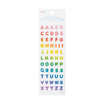 Stickiville Stickers: Rainbow Letters - Skinny (2 Sheets)