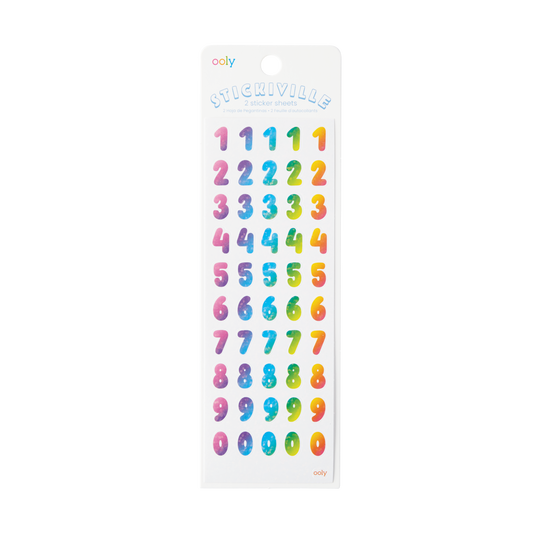 Stickiville Stickers: Rainbow Numbers - Skinny (2 Sheets)