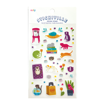 Stickiville Stickers: Quirky Cats - Standard (1 Sheet)