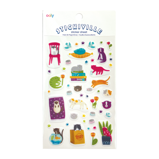 Stickiville Stickers: Quirky Cats - Standard (1 Sheet)