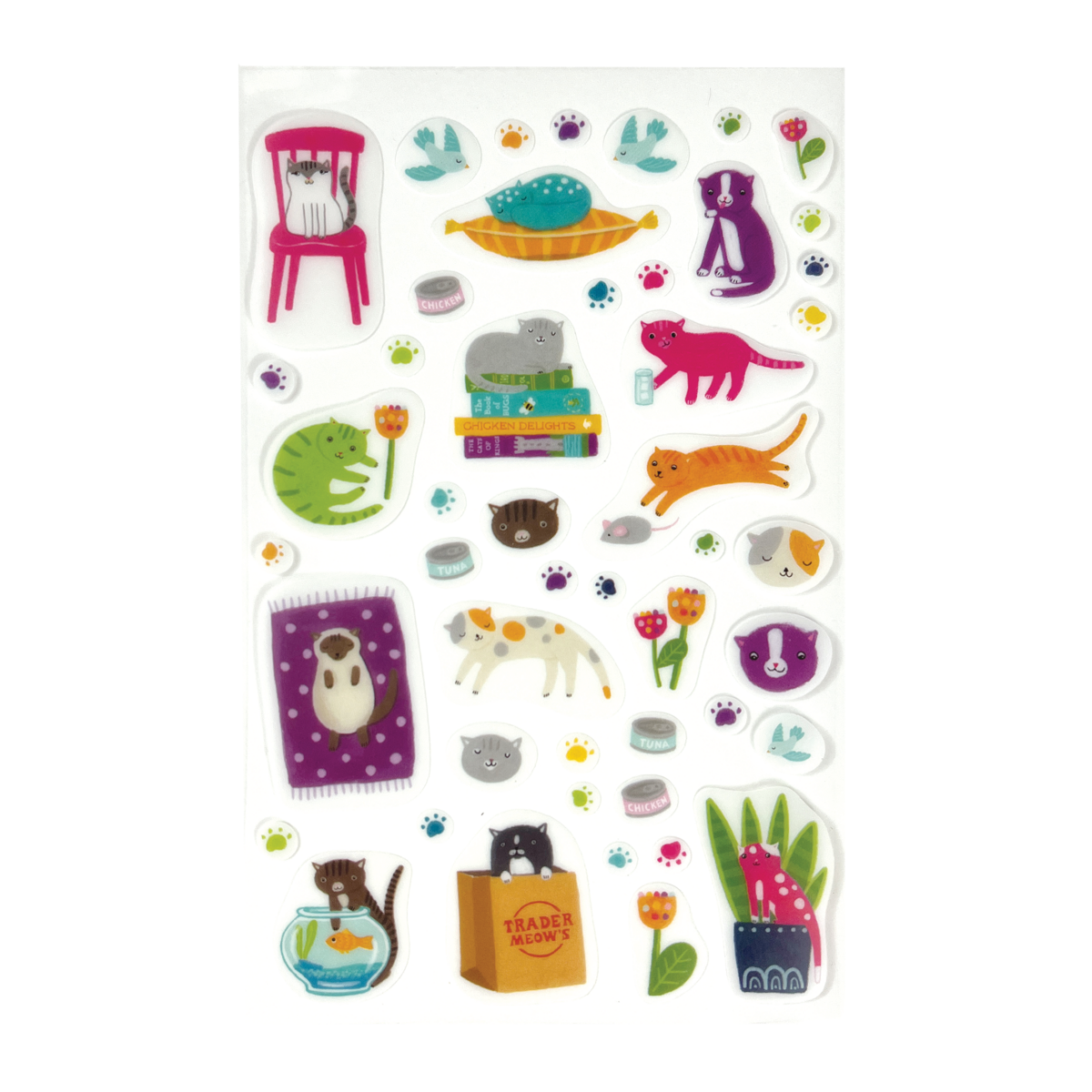 Stickiville Stickers: Quirky Cats - Standard (1 Sheet)