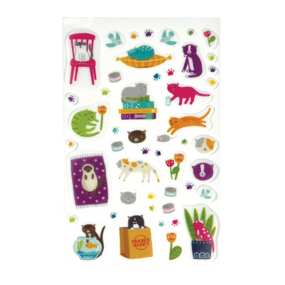 Stickiville Stickers: Quirky Cats - Standard (1 Sheet)