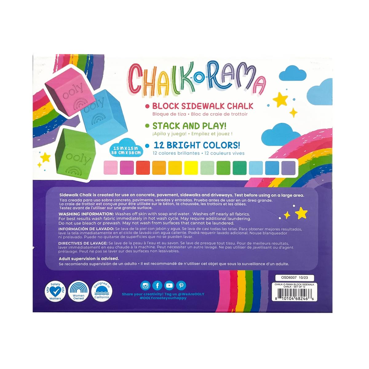 New Chalk-O-Rama Chalk Crayons - Set of 12