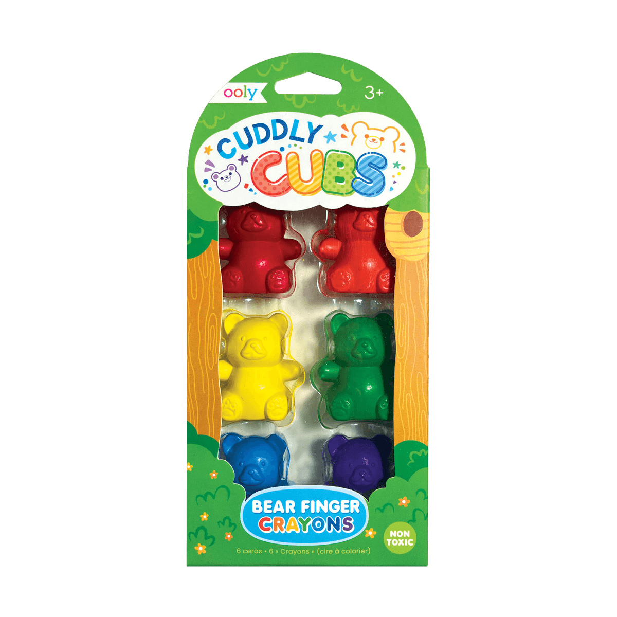 Cuddly Cubs Bear Finger Crayons - Set of 6