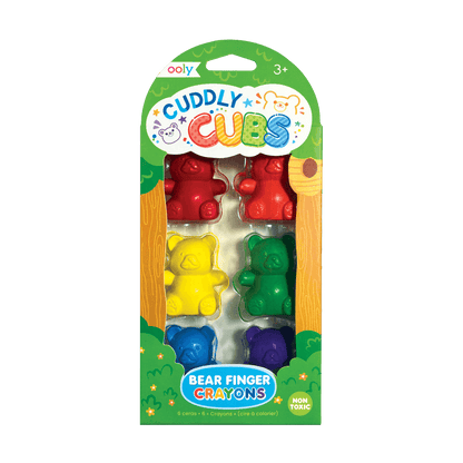 Cuddly Cubs Bear Finger Crayons - Set of 6