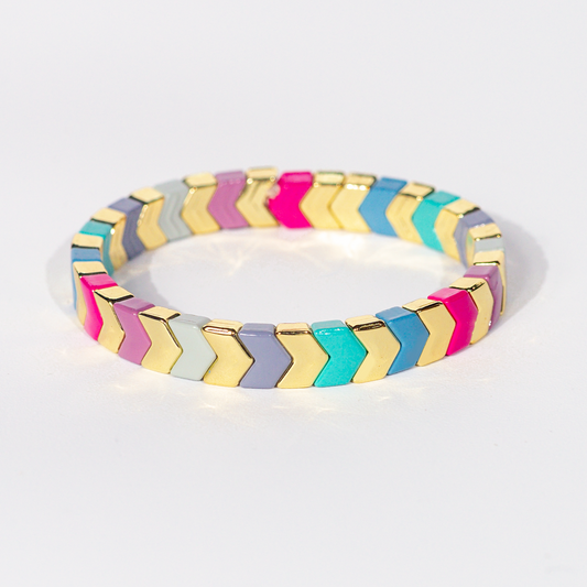 Amazonia Enamel Bracelet | Teal & Purple