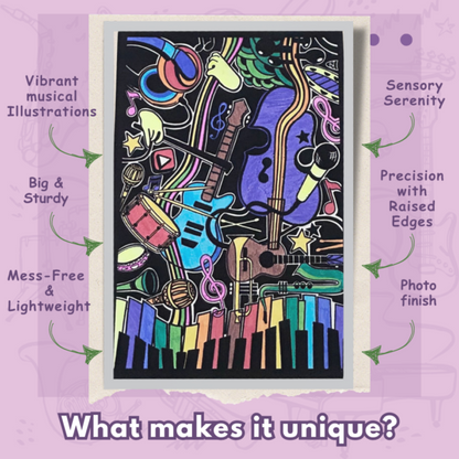 PEPPLAY VELVET COLOURING POSTERS - MELODIES OF MUSIC