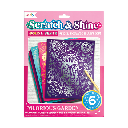 Scratch & Shine: Foil Scratch Art Kit - Glorious Garden