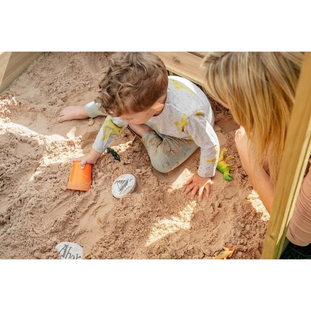 PLUM WOODEN SANDPIT WITH CANOPY - NATURAL