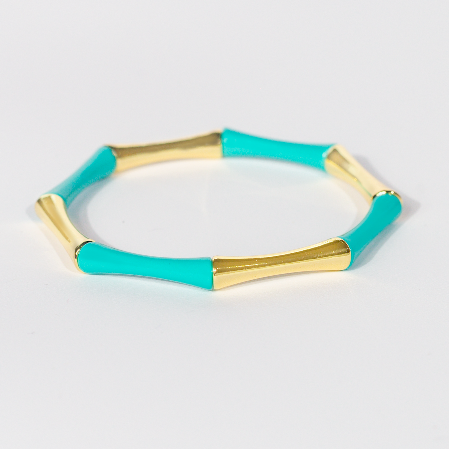 Bamboo Enamel Bracelet | Mint & Gold