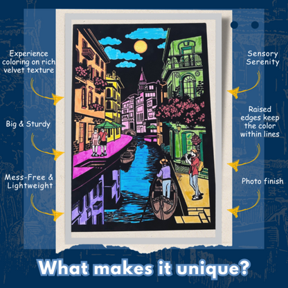 PEPPLAY VELVET COLOURING POSTERS - CITY ON WATER