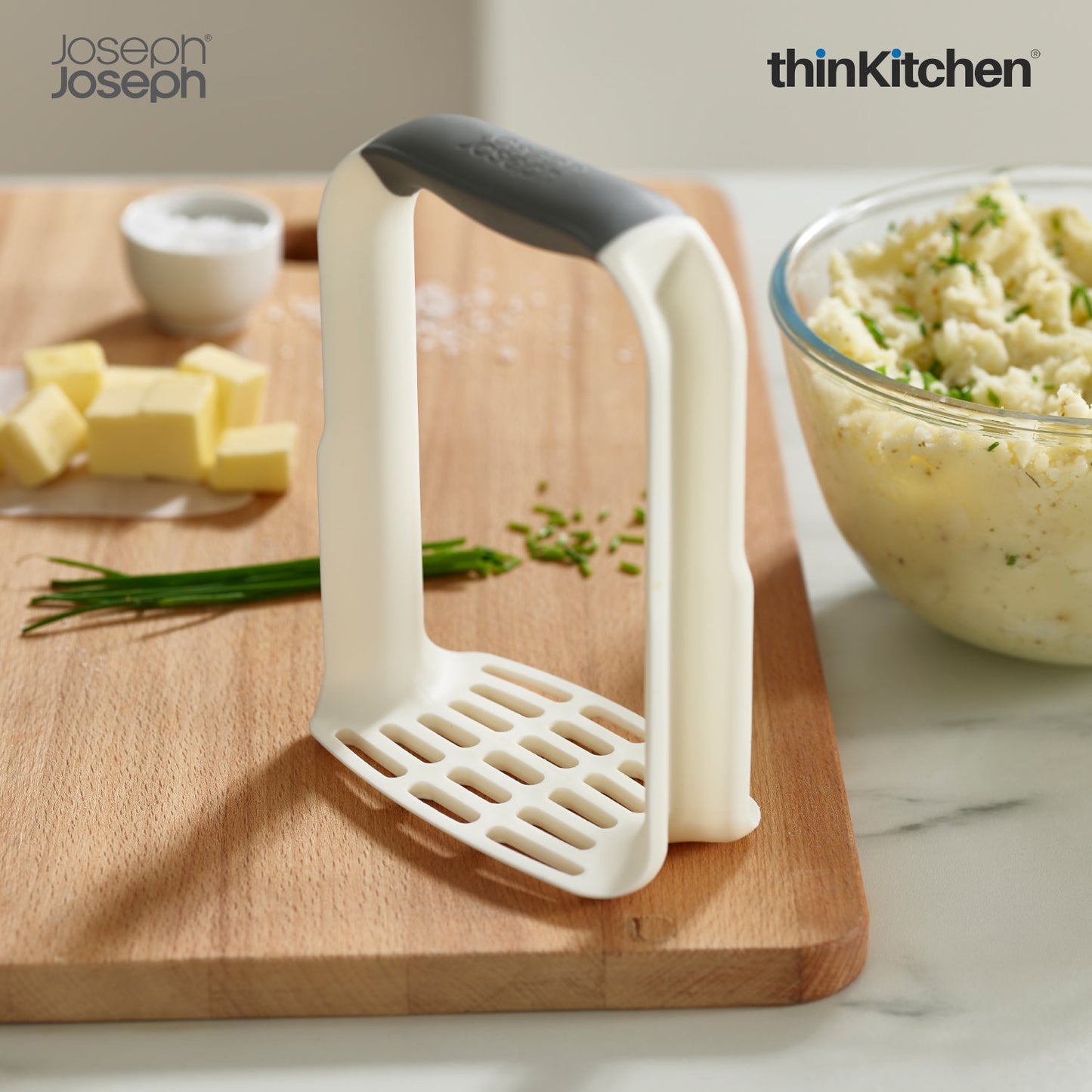 thinKitchen™ Joseph Joseph Easy-Mash Potato Masher - White