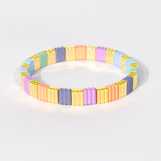 Groovy Enamel Bracelet | Pastel | Thick