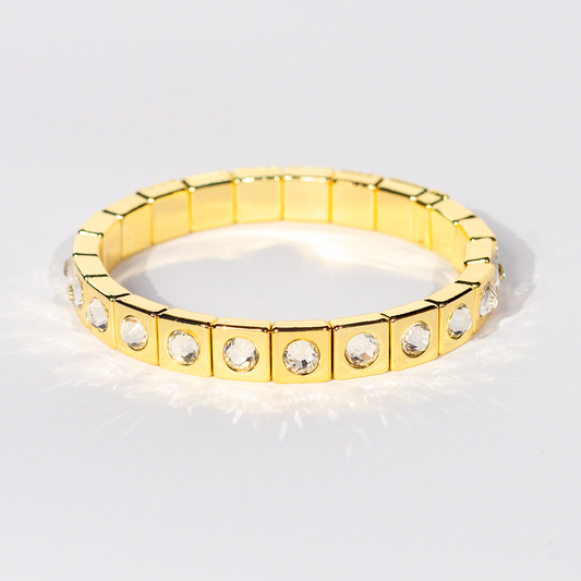 Bling Enamel Crystal Bracelet | Gold