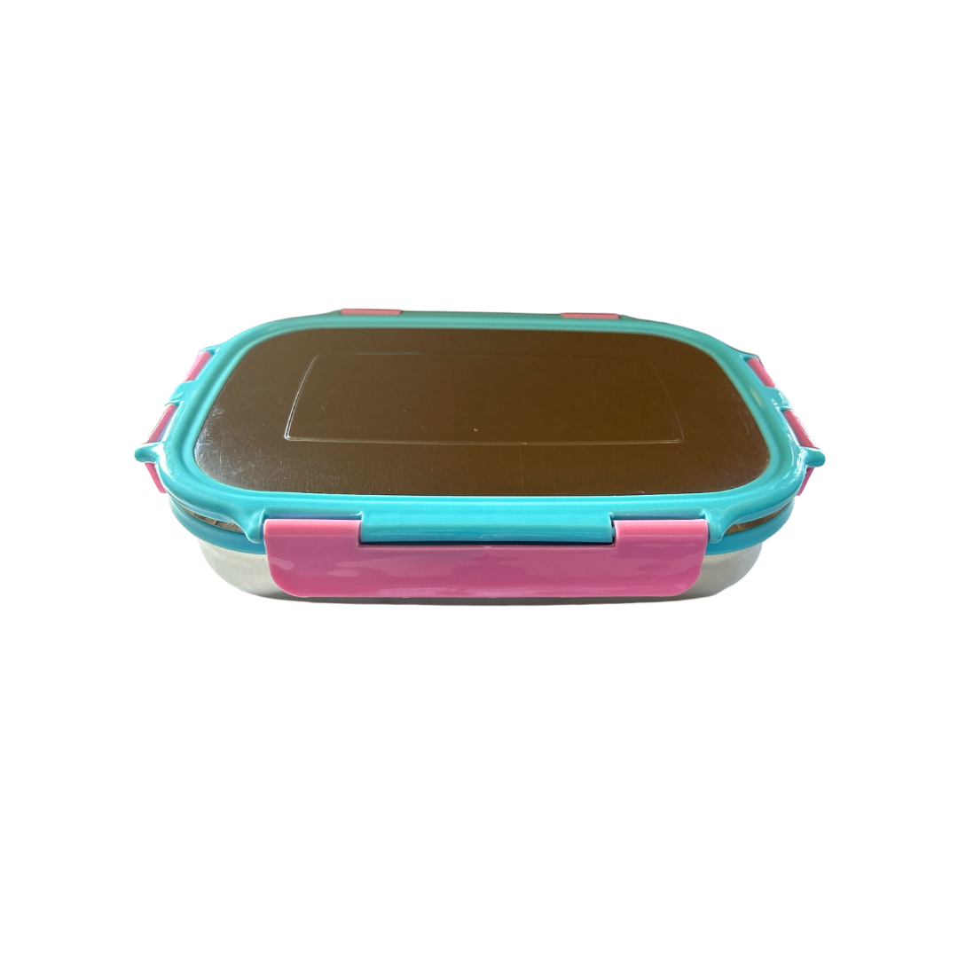 Veigo Large Stainless Steel Lunch Box - Aqua Blue + Pink | Limited Edition