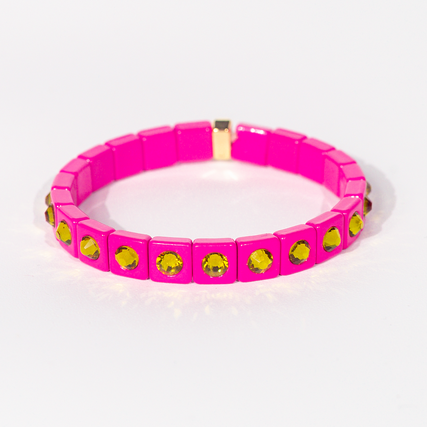 Bling Enamel Crystal Bracelet | Pop Pink