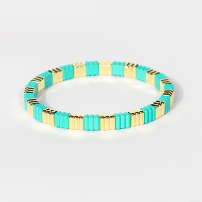 Groovy Enamel Bracelet | Mint | Thin