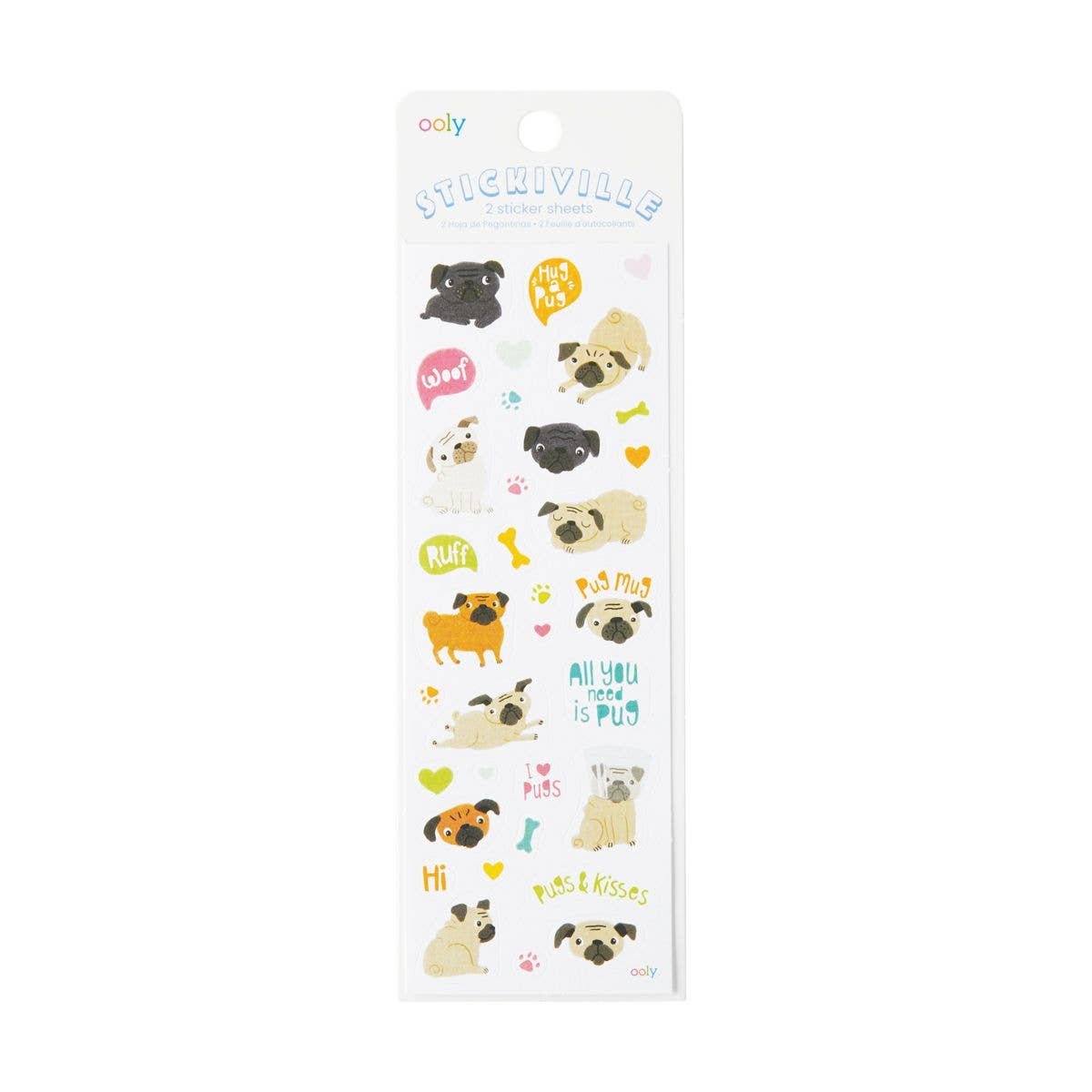 Stickiville Stickers: Pugs - Skinny (2 Sheets)