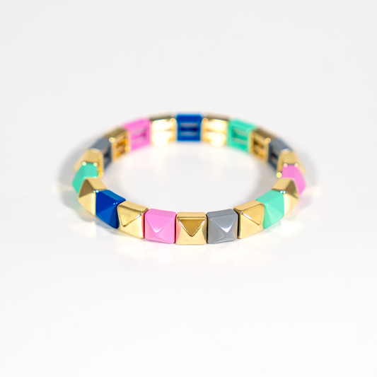 Spike Enamel Bracelet | Pastel & Gold