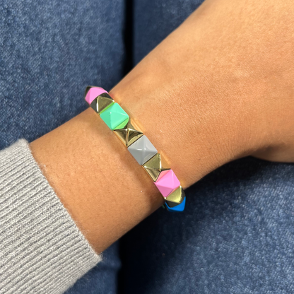 Spike Enamel Bracelet | Pastel & Gold