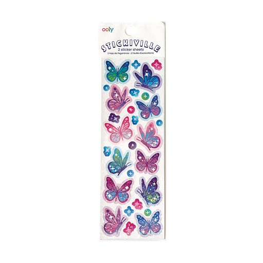 Stickiville Stickers: Glittery Butterflies - Skinny (2 Sheets)