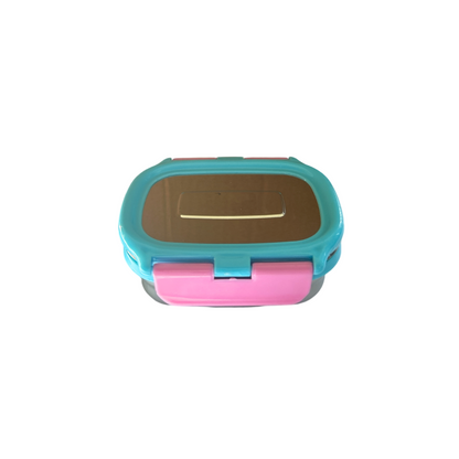 Veigo Small Stainless Steel Small Veg Box - Aqua Blue + Pink | Limited Edition