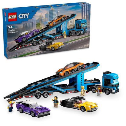 LEGO City Car Transporter Truck with Sports Cars 60408 Building Blocks Toys for 7+ Gift for Boys and Girls