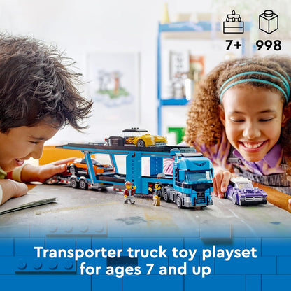 LEGO City Car Transporter Truck with Sports Cars 60408 Building Blocks Toys for 7+ Gift for Boys and Girls