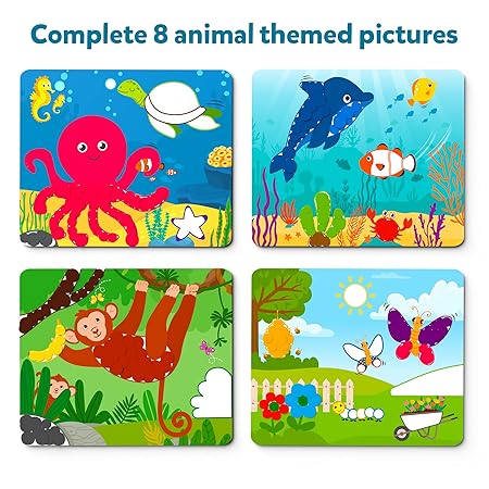 Dot it! - Wild, Farm & Underwater Animal| No mess sticker art (ages 3-7)