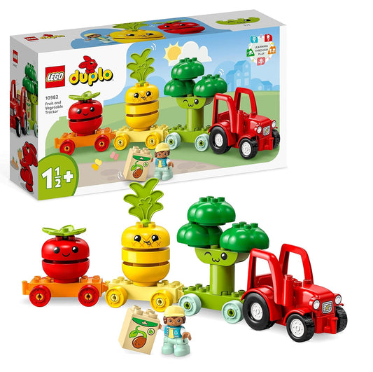 LEGO Duplo My First Fruit and Vegetable Tractor 10982 Building Toy Set (19 Pieces)|Multicolor | 18months+