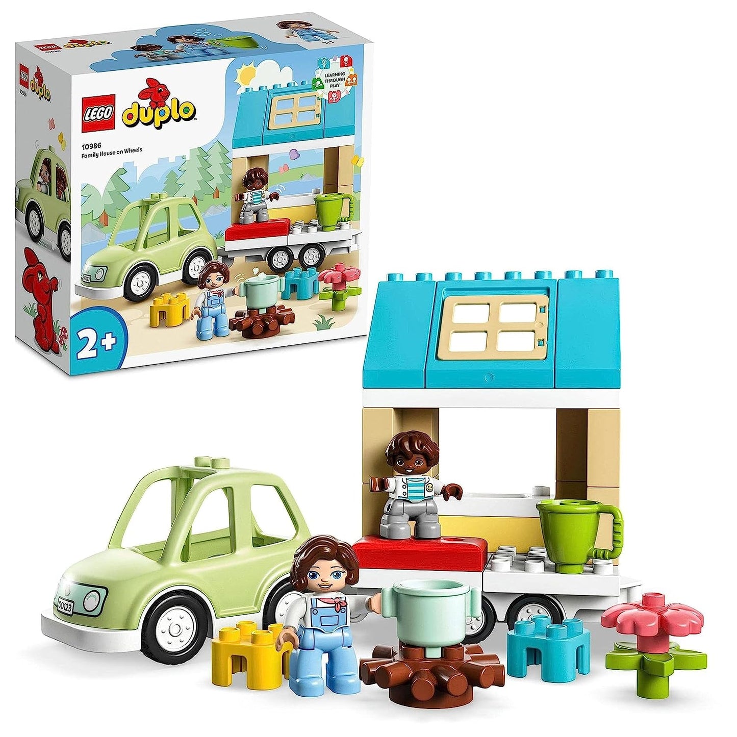 LEGO DUPLO Town Family House on Wheels Building Toy Set | 2Yrs+