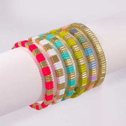 Groovy Enamel Bracelet | Pastel | Thin