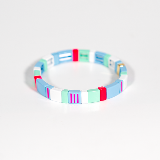 Candy Striped Enamel Bracelet | Mint