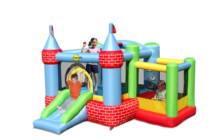 Happy Hop Castle Bouncer With Farmyard Ball Pit