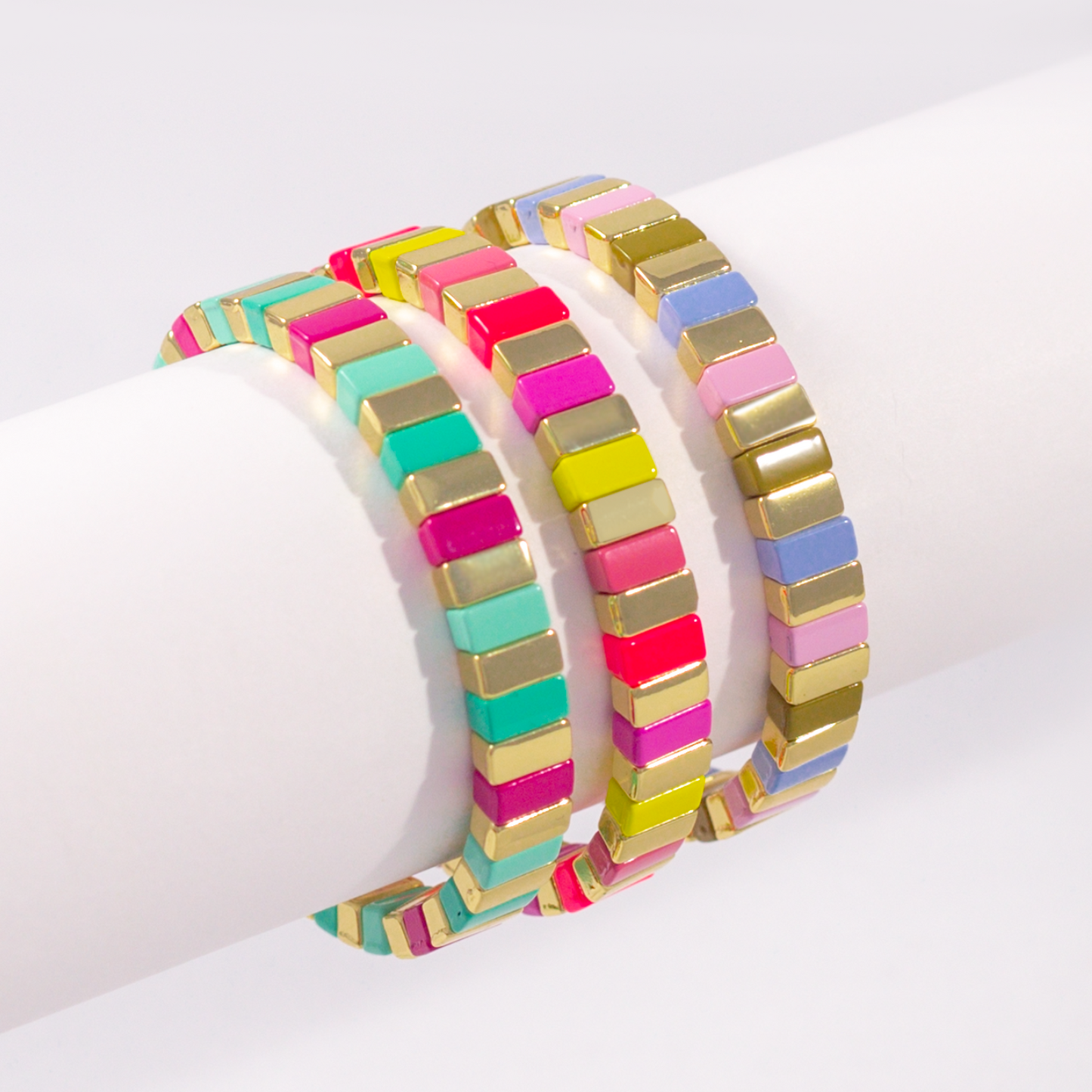 Classic Enamel Bracelet | Pop Pink & Yellow