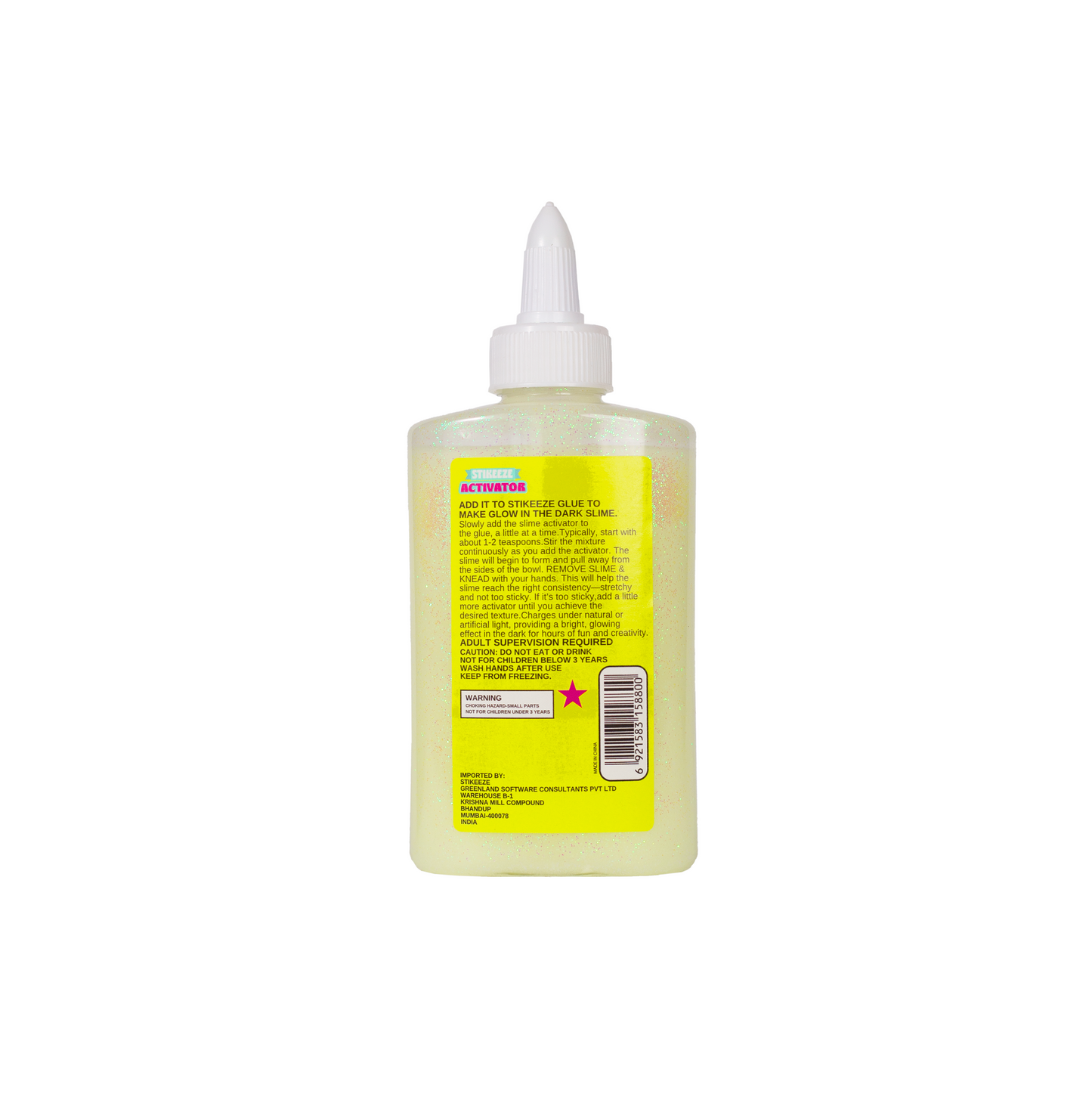 Stikeeze Activator | Glow in the Dark| Just Add Glue for Slime Making | 147ML