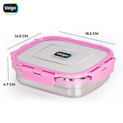 Veigo Large Stainless Steel Lunch Box - Pink | Limited Edition