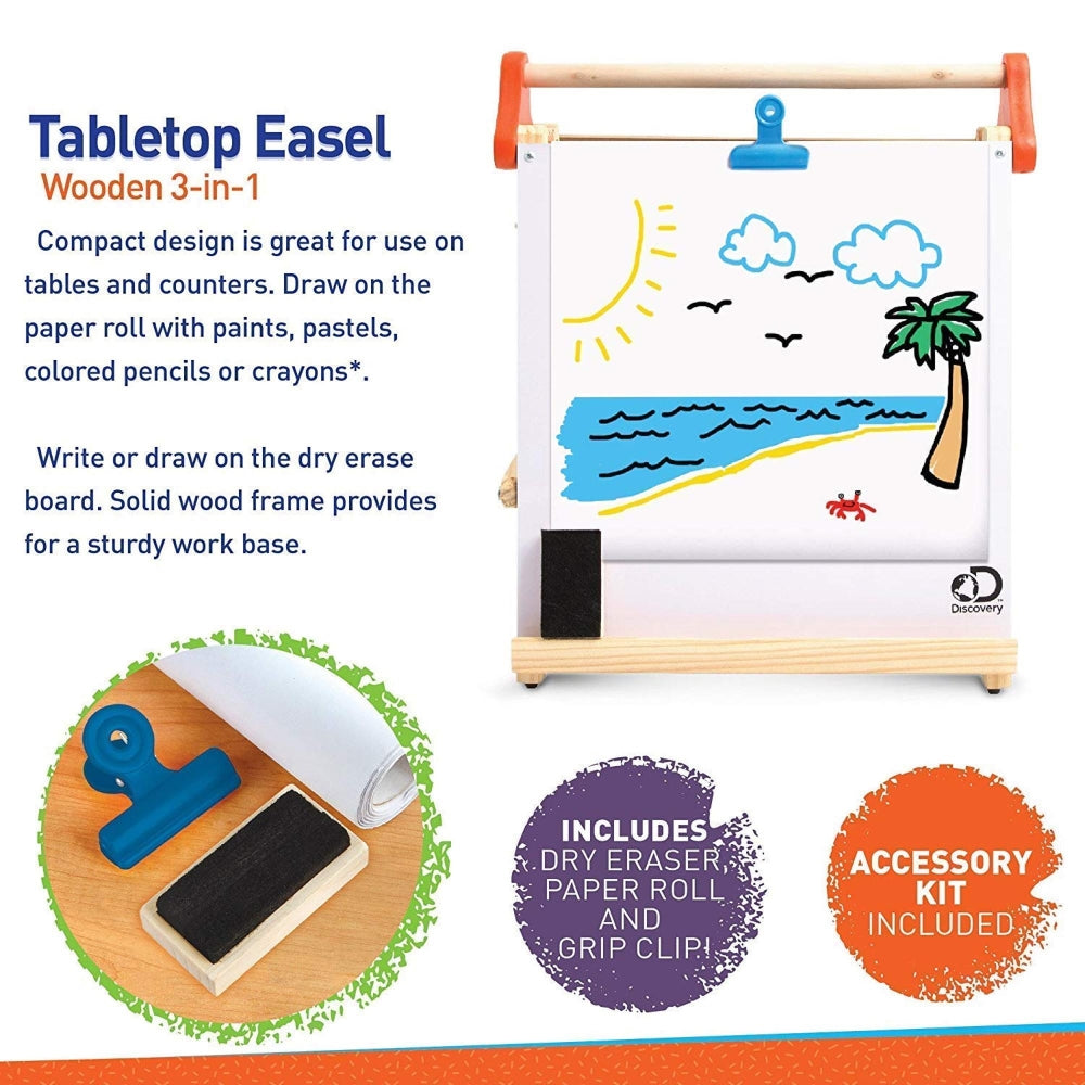 Playwell Wooden 3 in 1 Table Top Easel