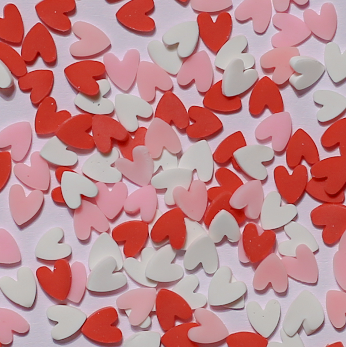 Stikeeze Shaped Confetti  | Three Coloured Hearts | 3 gms | For Crafts, Slime & Resin Art