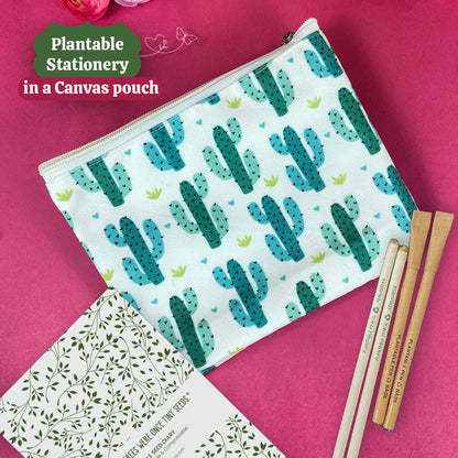 Plantable Stationery - Seed Diary, Seed Pens & Pencils in Zipper Pouch