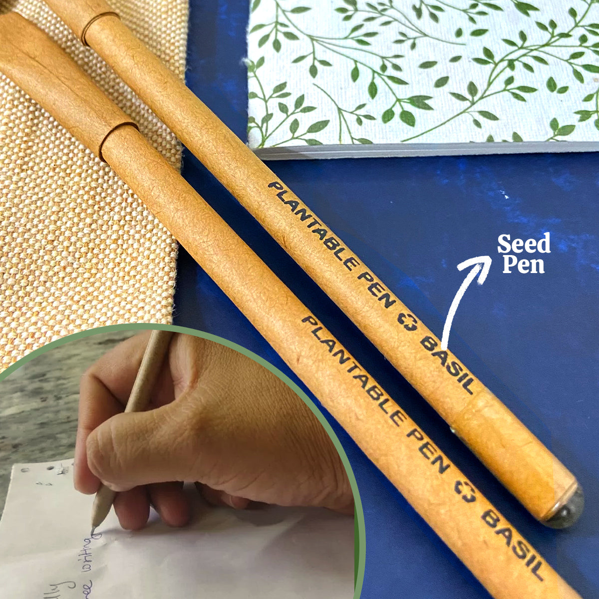 Plantable Stationery - Seed Diary, Seed Pens & Pencils in Zipper Pouch