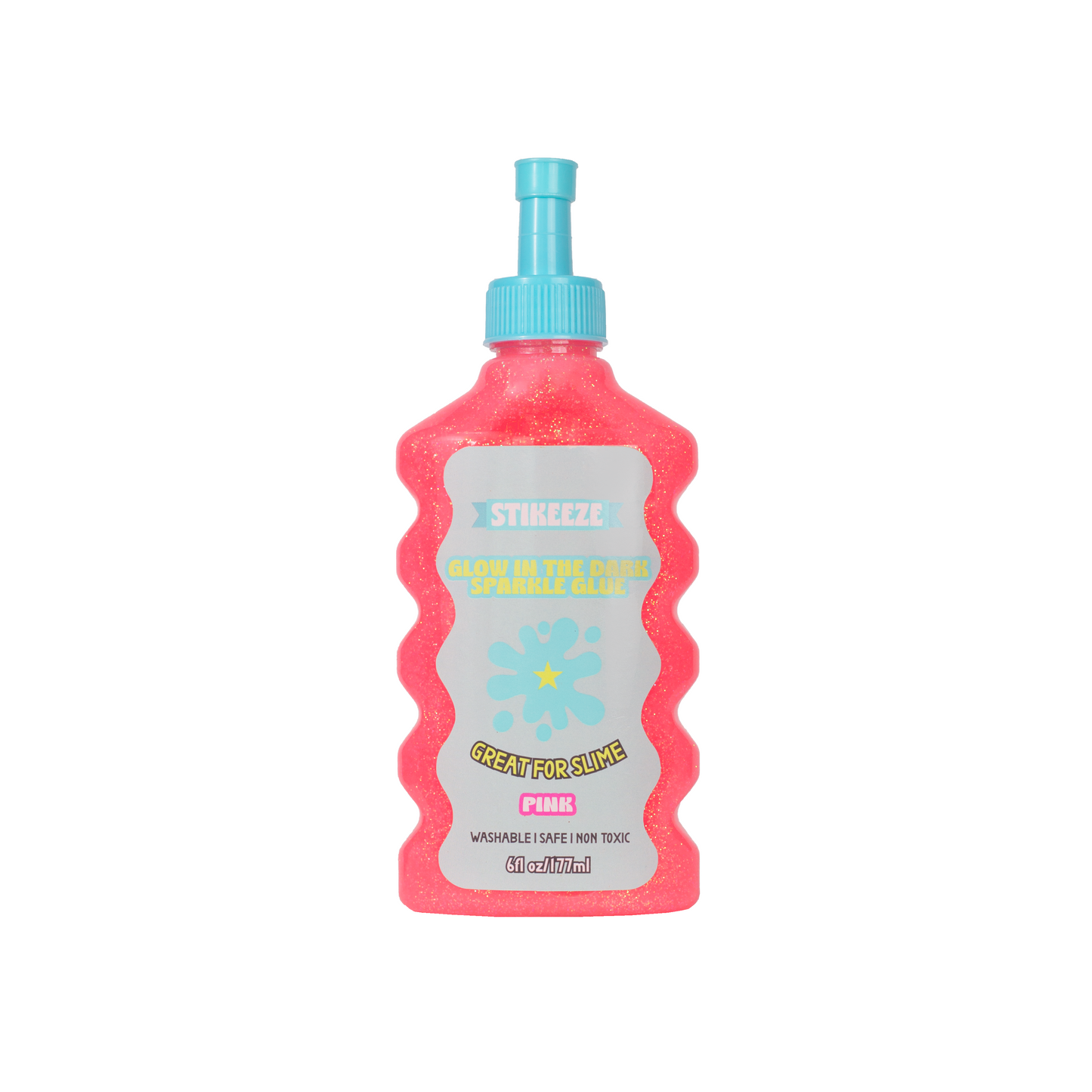 Stikeeze Glow in the Dark Sparkly Glue | Neon Pink  | 177ML